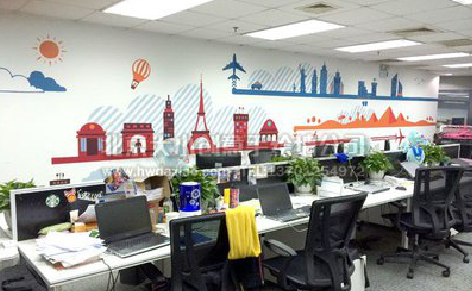 南召教你设计办公室墙绘的方法。